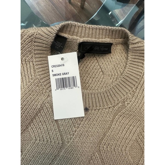 Saks Fifth Avenue Smoke Gray Cotton Sweater S NWT - Picture 2 of 2
